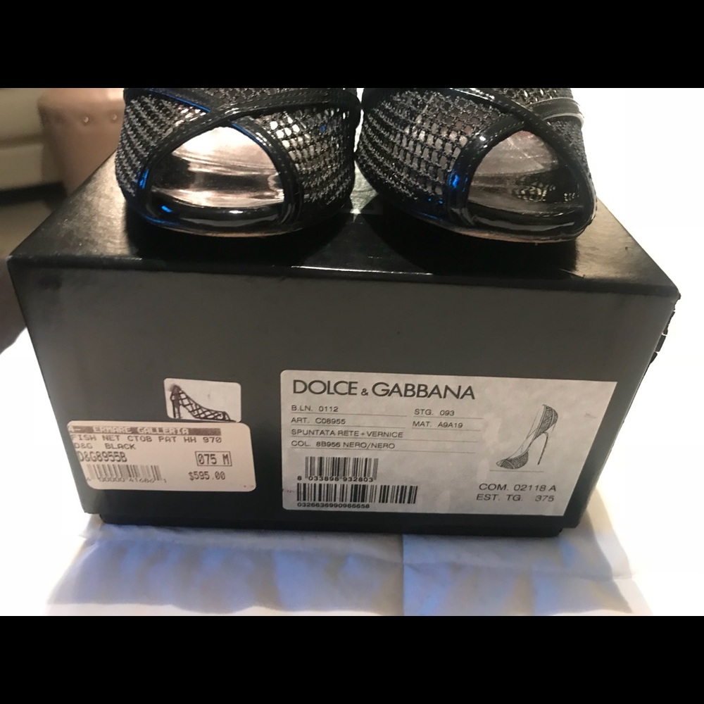 Dolce Gabbana spuntata rete + vernice black shoes